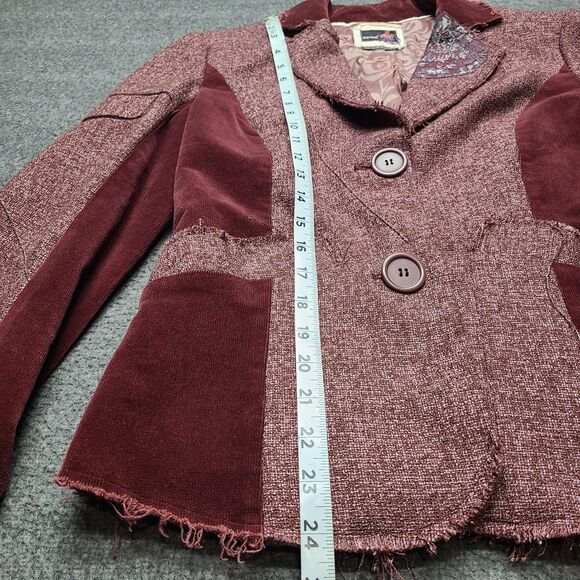 Buffalo David Bitton Jacket Womens Medium Elizabeth Blazer Distressed Lace - Picture 5 of 12